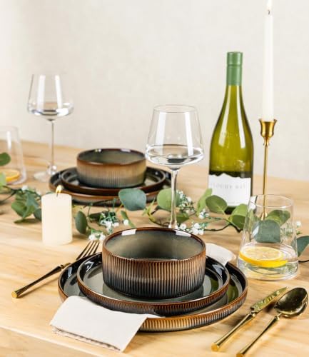 TheTerra Ceramic Dinnerware Set for 8, 24-Piece Plates and Bowls Set - Image 5