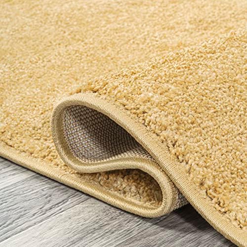 JONATHAN Y Haze Solid Low-Pile Mustard 6x9 Oval Indoor Area Rug, Coastal,Bohemian,Minimalist,Classic, Easy-Cleaning for Living Room,Bedroom,Kitchen,Pet Friendly,Non-Shedding (SEU100B-6OV) - Image 4