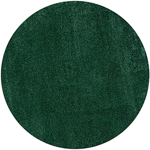 JONATHAN Y Haze Solid Low-Pile Emerald 5' Round Indoor Area Rug, Coastal,Bohemian,Minimalist,Classic, Easy-Cleaning for Living Room,Bedroom,Kitchen,Pet Friendly,Non-Shedding (SEU100L-5R) - Image 3
