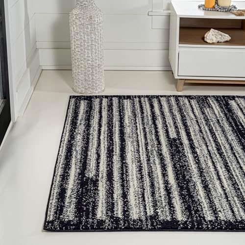 JONATHAN Y Khalil Modern Berber Stripe Black/Cream Indoor Area Rug, 8x10, Contemporary, Bohemian, Easy-Cleaning for Living Room, Bedroom, Kitchen, Pet Friendly, Non-Shedding (MOH207F-8) - Image 3
