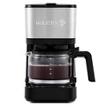 Holstein Housewares 5 Cup Coffee Maker – Compact Drip Coffee Machine with Auto Pause & Serve, Reusable Filter, Glass Carafe, Water Window & Warming Plate, Black
