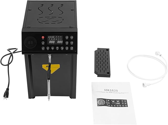 Commercial Milk Frother, 8L Automatic Milk Foam Machine Electric Steam Milk Frothing Machine Coffee Milk Foam Machine Steamer with LED Display for Tea Coffee Shop Black
