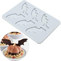 Silicone Molds 3D Hollow Leaf Chocolate Molds Honeycomb Bee Candy Mold Flower Pattern Fondant Mold Cake Topper Sugar Craft Decoration (C_Bat_5.32 * 3.8 * 0.12inch)