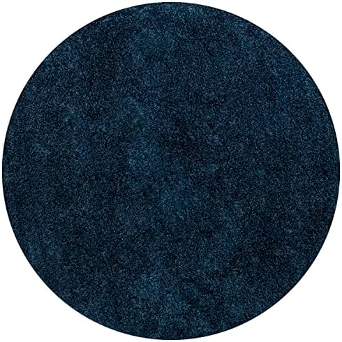 JONATHAN Y Haze Solid Low-Pile Navy 5' Round Indoor Area Rug, Coastal,Bohemian,Minimalist,Classic, Easy-Cleaning for Living Room,Bedroom,Kitchen,Pet Friendly,Non-Shedding (SEU100C-5R) by JONATHANY