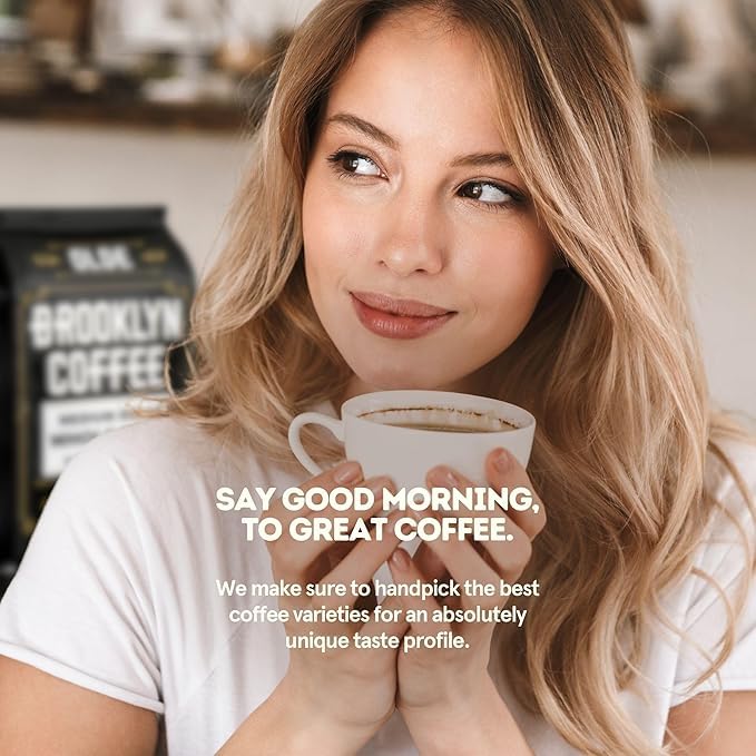 BROOKLYN COFFEE Whole Bean, Italian Dark Roast (2lb) Extra Strong, Delicious Taste, Heavenly Aroma - Fresh Bulk Coffee Beans Roasted Weekly in NYC