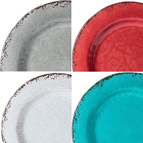 LEHAHA Rustic Melamine Dinnerware Set, 12 Piece Plate and Bowls Set for 4 - Image 3