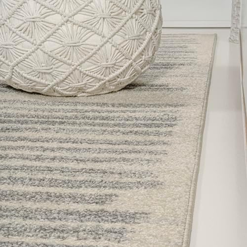 JONATHAN Y Khalil Modern Berber Stripe Cream/Gray Indoor Area Rug, 5x8, Contemporary, Bohemian, Easy-Cleaning for Living Room, Bedroom, Kitchen, Pet Friendly, Non-Shedding (MOH207C-5) - Image 6