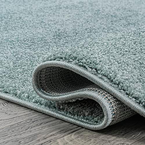 JONATHAN Y Haze Solid Low-Pile Aqua Blue Runner Rug 2x14, Coastal,Bohemian,Minimalist,Classic, Easy-Cleaning for Living Room,Bedroom,Kitchen,Pet Friendly,Non-Shedding (SEU100S-214) - Image 5