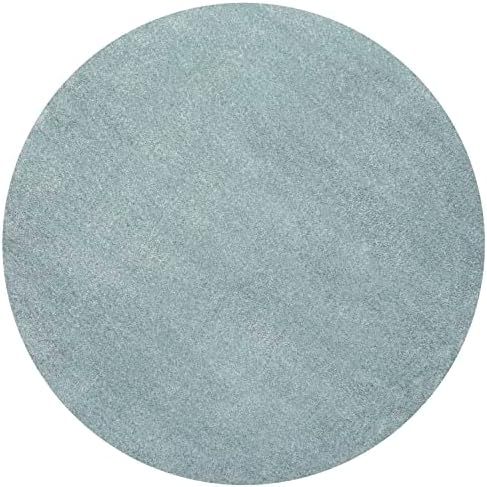 JONATHAN Y Haze Solid Low-Pile Aqua Blue 5' Round Indoor Area Rug, Coastal,Bohemian,Minimalist,Classic, Easy-Cleaning for Living Room,Bedroom,Kitchen,Pet Friendly,Non-Shedding (SEU100S-5R) - Image 3