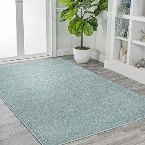 JONATHAN Y Haze Solid Low-Pile Aqua Blue Indoor Area Rug 12x15, Coastal,Bohemian,Minimalist,Classic, Easy-Cleaning for Living Room,Bedroom,Kitchen,Pet Friendly,Non-Shedding (SEU100S-15) - Image 4