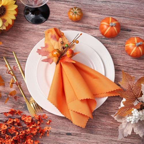 Fall Thanksgiving Napkins and Napkin Rings, Thanksgiving Table Decorations - Image 6