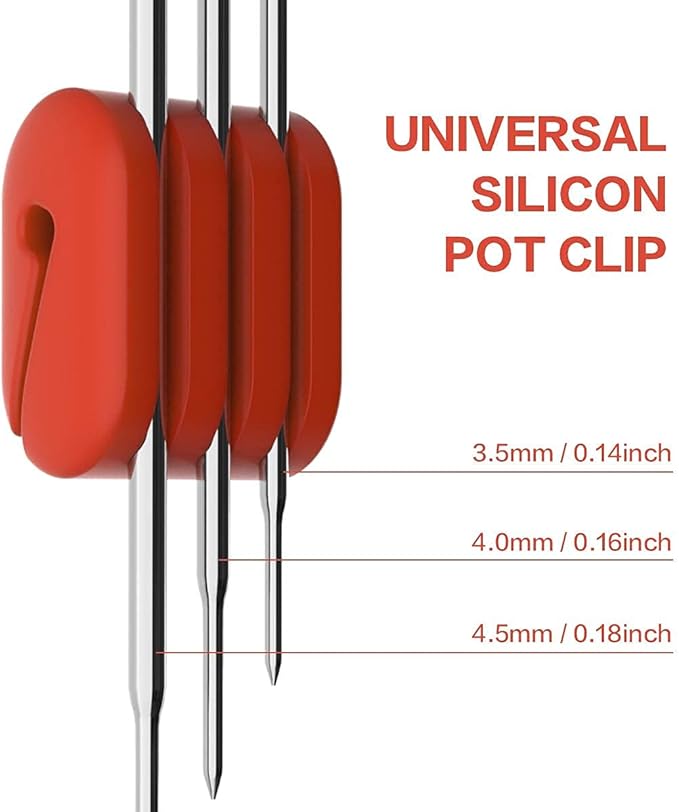 Universal Slicon Pot Clip/Cup Clip for Temperature Probe of Deep Fryer,Candy Pot, Probe Organizer (Pack of 2)