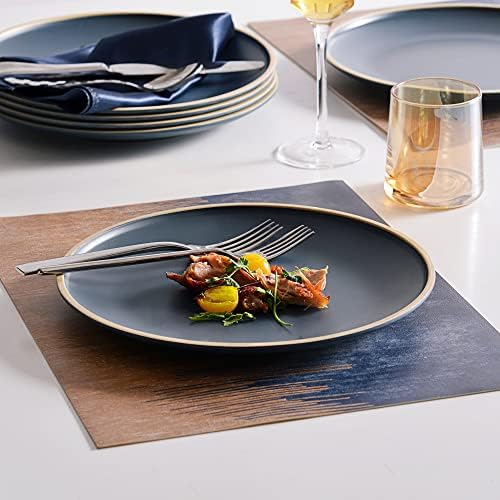 Melamine Dishes Sets of 6, Melamine Plates,10.5 Inch Dinner Plates, Outdoor Dinnerware Sets, Unbreakable, BPA Free, Dishwasher Safe, Blue - Image 3