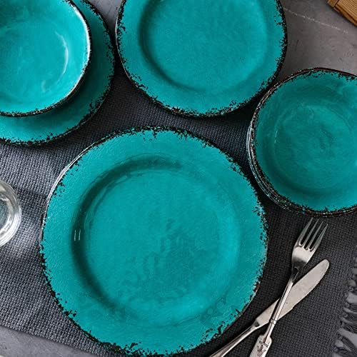 LEHAHA 12 Piece Vintage Melamine Dinnerware Sets, Farmhouse Plates and Bowl - Image 5