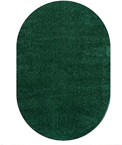 JONATHAN Y Haze Solid Low-Pile Emerald 3x5 Oval Indoor Area Rug, Coastal,Bohemian,Minimalist,Classic, Easy-Cleaning for Living Room,Bedroom,Kitchen,Pet Friendly,Non-Shedding (SEU100L-3OV) - Image 2