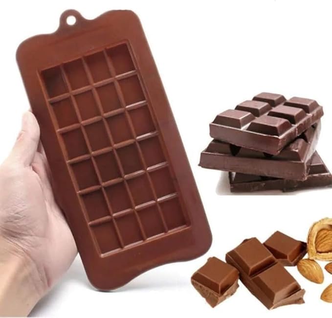 Silicone Break-Apart Chocolate, Food Grade Non-Stick Protein and Energy Bar Mold (Chocolate Bar Mold Set of 3) (3)