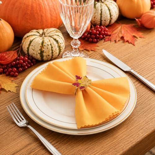 Fall Thanksgiving Cloth Napkins and Napkin Rings, Fall Table Decorations - Image 7