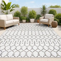 JONATHAN Y Moroccan Geometric Indoor Outdoor Area Rug 3X5 Cream/Black, Ourika Textured Weave for Backyard, Patio, Porch, Easy-Cleaning, High Traffic, Pet-Friendly, Non-Shedding (SMB108I-3) by JONATHANY