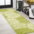 JONATHAN Y Floral Textured Weave Indoor Outdoor Runner Rug 2X8 Green/Cream, Zinnia Modern for Backyard, Patio, Porch, Easy-Cleaning, High Traffic, Pet-Friendly, Non-Shedding (SMB110H-28) by JONATHANY