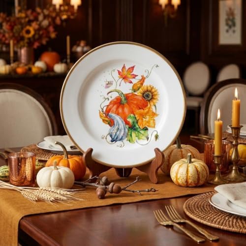 Havawish 6 Inch 6 Pcs Fall Pumpkin Appetizer Melamine Plates Set Decoration - Image 3