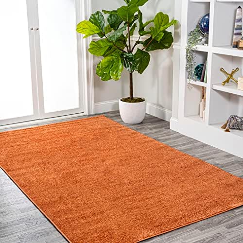 JONATHAN Y Haze Solid Low-Pile Orange Indoor Area Rug 6x9, Coastal,Bohemian,Minimalist,Classic, Easy-Cleaning for Living Room,Bedroom,Kitchen,Pet Friendly,Non-Shedding (SEU100M-6) - Image 3