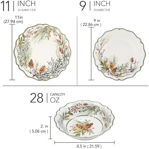 Certified International Winter Forest 12 Pc Dinnerware Set, Service for 4 - Image 4