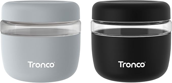 Tronco 24 oz Glass Food Storage Containers with Lids, Airtight, Leak & Spill Proof Glass Lunch Bowls for Meal Prep, Salad, Yogurt, Soup & Stew, Microwave & Dishwasher Safe, BPA-Free, Set of 2