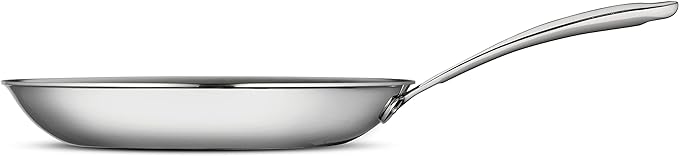 Tramontina Boston Tri-Ply Clad Stainless Steel 12-Inch Large Frying Pan, Induction-Ready Skillet, Dishwasher-Safe, NSF-Certified