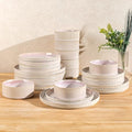 TheTerra Ceramic Dinnerware Set for 8, 24-Piece Plates and Bowls Set by TheTerra