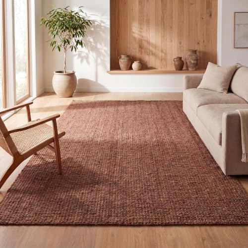 JONATHAN Y Pata Hand Woven Chunky Jute Terracotta Indoor Area Rug, 8x10, Bohemian, Rustic, Cottage, Easy-Cleaning for Living Room, Bedroom, Kitchen, Non-Shedding (NRF102F-8) by JONATHANY