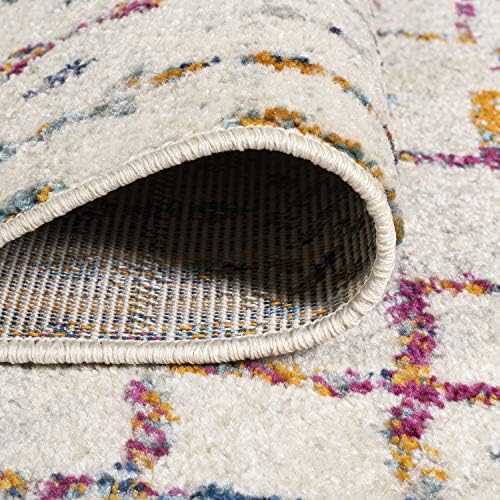 JONATHAN Y Boho Vintage Diamond Ivory/Multi Indoor Area Rug 3X5 ft, Moroccan Hype for Living Room, Bedroom, Kitchen, Office, Easy-Cleaning, High Traffic, Pet-Friendly, Non-Shedding (MOH101E-3) - Image 6