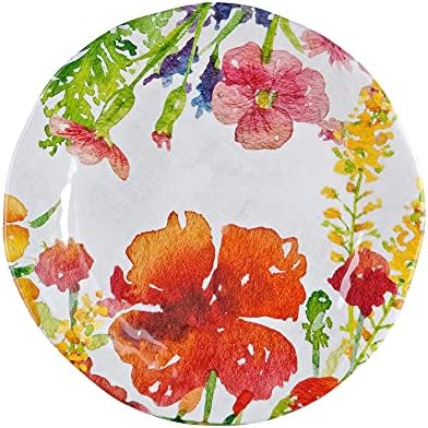UPware 12 Piece Floral Melamine Dinnerware Sets, Outdoor Dishes Set, Plates and Bowls Sets, Service for 4, Multicolor - Image 5