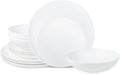 Stone Lain Taglio 12-Piece Dinnerware Set Bone China, Matte White