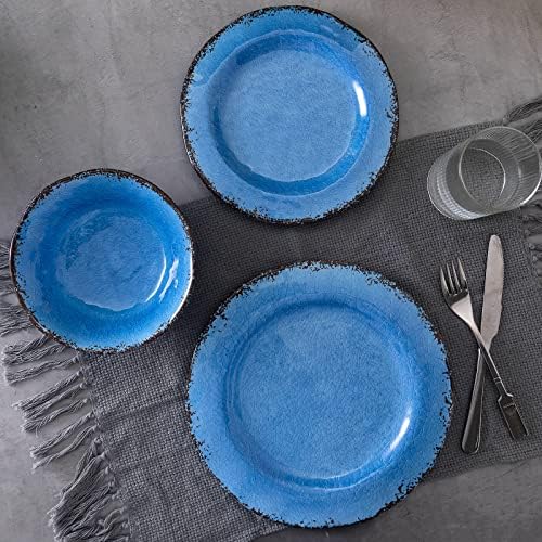 LEHAHA 12 Piece Melamine Dinnerware Set Farmhouse Outdoor Dishes Set for 4 - Image 5