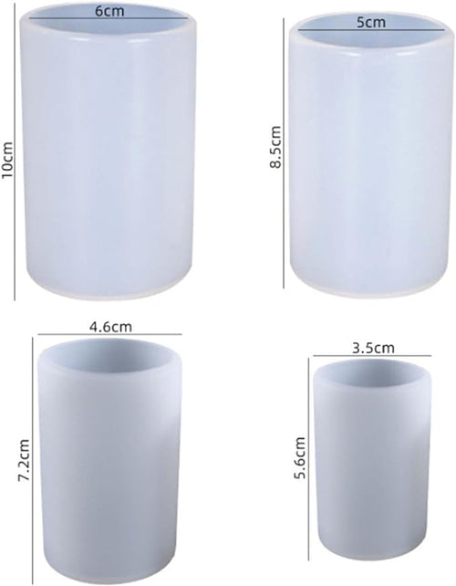 4 Pack Long Pillar Mold - Multiple Style Cylinder - Candle Silicone Wave Spiral Candle Mold - Silicone Resin Casting Molds for Candle & Resin & Soap Craft Supplies