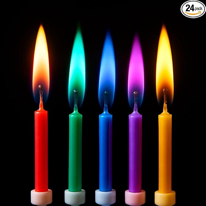by Tugba Aydan - 24 Count Birthday Cake Candles Happy Birthday Candles Colorful Candles Holders Included