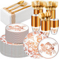 175 Pcs Rosh Hashanah Fall Plastic Dinnerware Set, Pomegranates, Brown by Sunnychicc