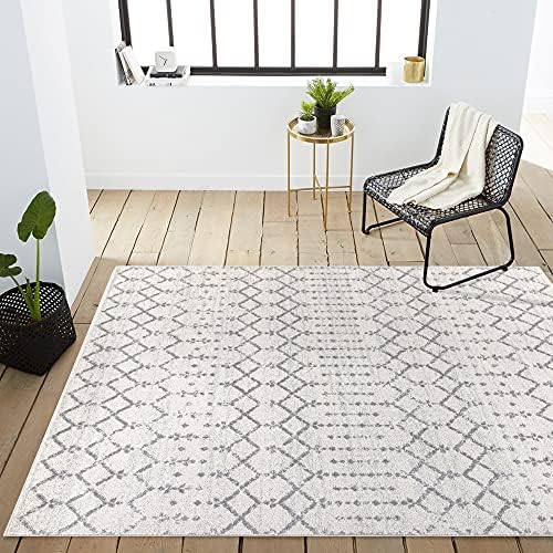 JONATHAN Y Boho Vintage Diamond Cream/Gray Indoor Area Rug 3X5 ft, Moroccan Hype for Living Room, Bedroom, Kitchen, Office, Easy-Cleaning, High Traffic, Pet-Friendly, Non-Shedding (MOH101B-3) - Image 6