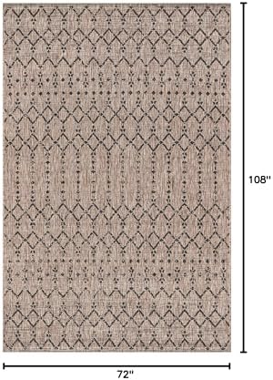 JONATHAN Y Moroccan Geometric Indoor Outdoor Area Rug 6X9 Natural/Black, Ourika Textured Weave for Backyard, Patio, Porch, Easy-Cleaning, High Traffic, Pet-Friendly, Non-Shedding (SMB108D-6) - Image 2