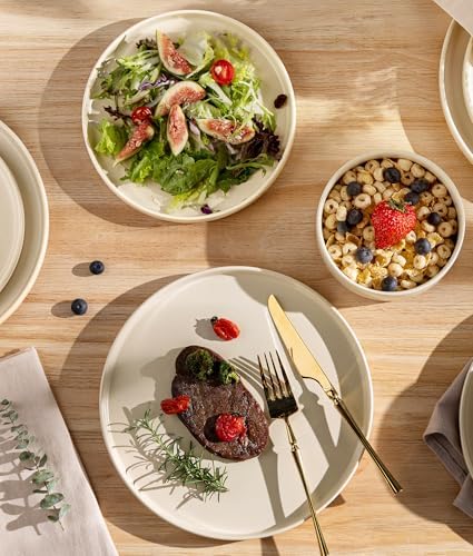 TheTerra Ceramic Dinnerware Set for 8, 24-Piece Plates and Bowls Set - Image 4