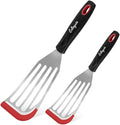 2Pack Fish Spatula Fish Turner for Fish Metal Spatula, Silicone Fish Turner, Fish Flipper - Ideal for Grilling and omelette making