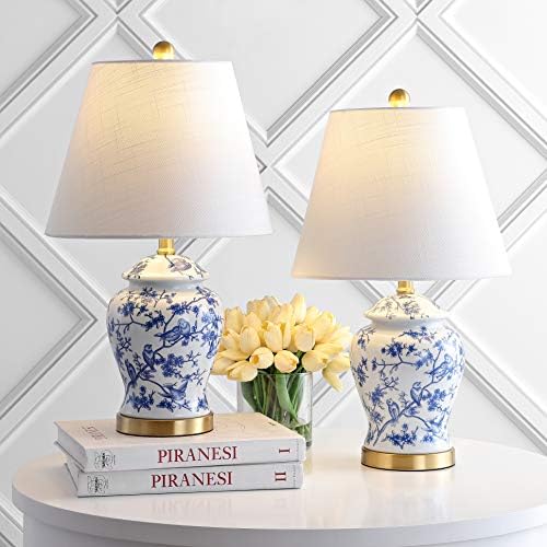 JONATHAN Y Penelope Ginger Jar 22" LED Table Lamp, Blue/White, Set of 2 - Image 6