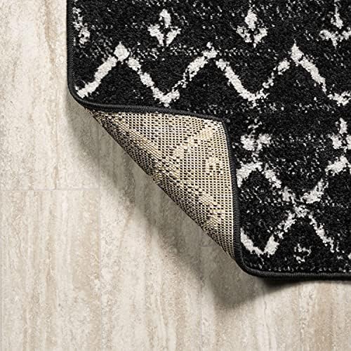 JONATHAN Y Boho Vintage Diamond Black/Ivory Round Area Rug 3 ft, Moroccan Hype for Living Room, Bedroom, Kitchen, Office, Easy-Cleaning, High Traffic, Pet-Friendly, Non-Shedding (MOH101D-3R) - Image 5