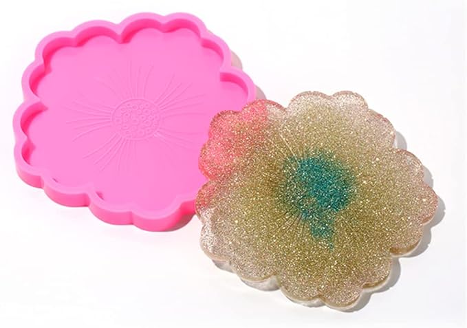Coaster Resin Epoxy Molds for Casting Irregular Wave Shape Silicone Geode for Making Cup Mats Agate Coaster Mold Wine Glass Holder Home Decor DIY Craft Project