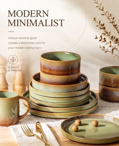 TheTerra Ceramic Dinnerware Set for 4, 16-Piece Plates and Bowls Set - Image 5