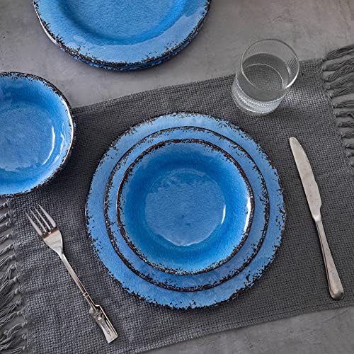 LEHAHA 12 Piece Melamine Dinnerware Set Farmhouse Outdoor Dishes Set for 4 - Image 3