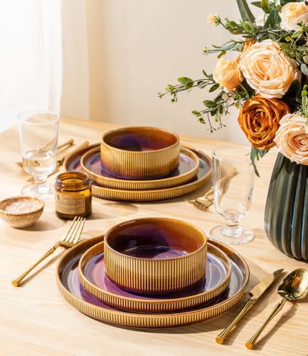 TheTerra Ceramic Dinnerware Set for 6, 18-Piece Plates and Bowls Set - Image 6