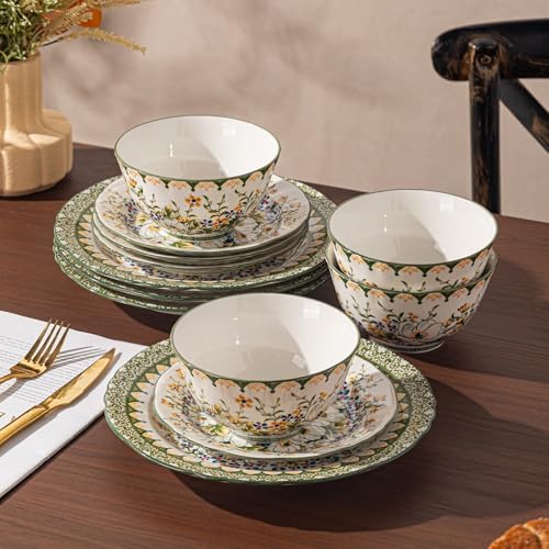 Ceramic Dinnerware Set, Series Western Ⅰ(Green Jasmine) - Image 6