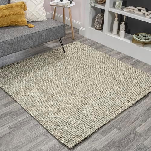 JONATHAN Y Pata Hand Woven Chunky Jute Gray 7x7 Square Indoor Area Rug, Bohemian, Rustic, Cottage, Easy-Cleaning for Living Room, Bedroom, Kitchen, Non-Shedding (NRF102C-7SQ) by JONATHANY