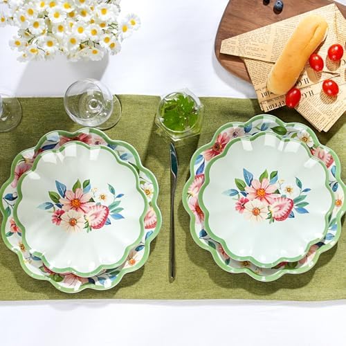 Melamine Dinner Plates Set of 4, 11-Inch Strawberry Plates - Image 6
